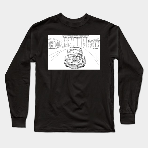 Classic car drawing Long Sleeve T-Shirt by NYWA-ART-PROJECT